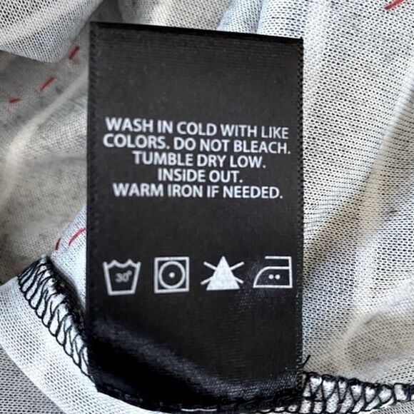 Nanette Lepore Black/White Striped Peplum Top w/Red Beaded Lips Sz M. EUC Art - Picture 7 of 7